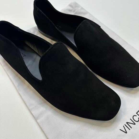 VINCE Black Suede Slip On Loafers / Flats - Picture 2 of 8